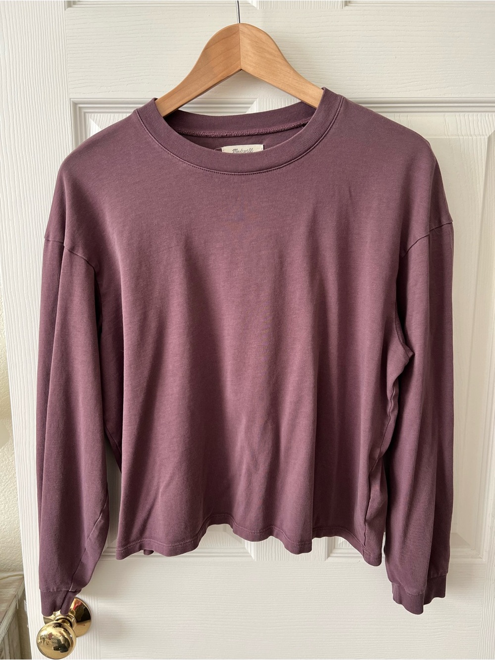 Madewell Relaxed Crewneck Sweater in Dusty Plum